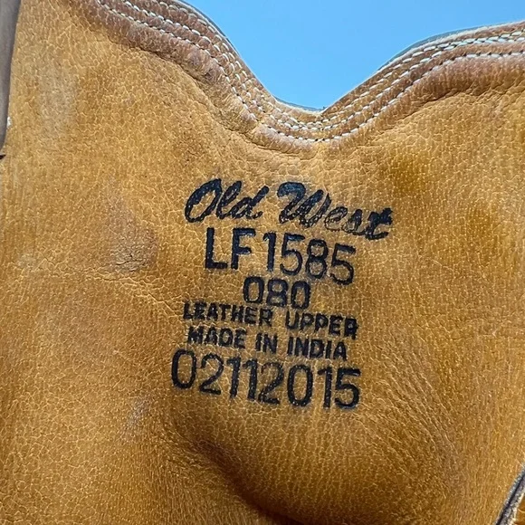 Old West Sz 8 Brown Leather Fringe Western Cowgirl Boho Boots - Picture 12 of 15